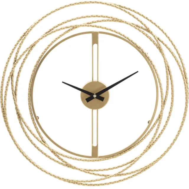 Mauro Ferretti Wandklok Gold Strips Ø 50×4 cm Goud