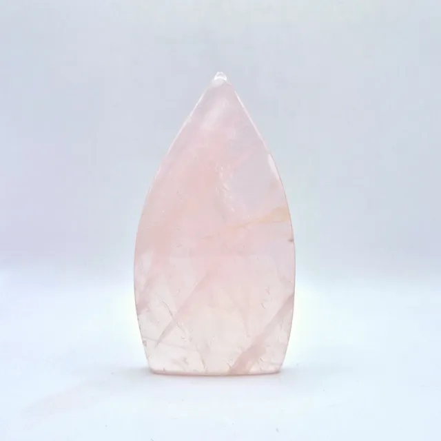 Moonlight Gemstones Rozenkwarts - Druppelvormige Drop Staande Edelsteen Kristal Flame Rose Quartz Meerkleurig