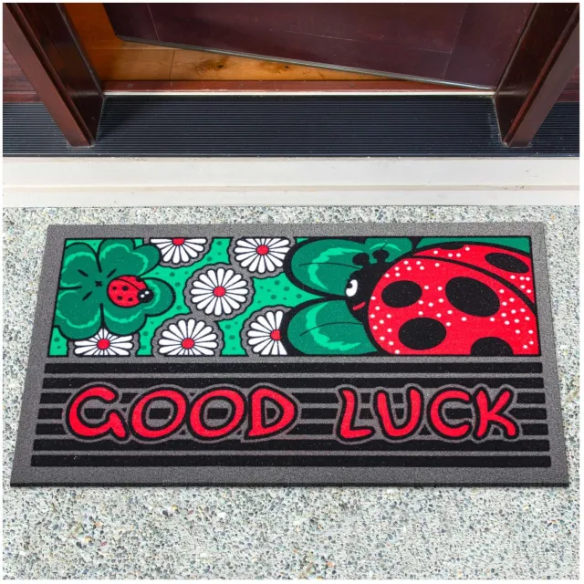 ANRO Good Luck Deurmat Meerkleurig 40x68 cm - Antislip - 3D-effect