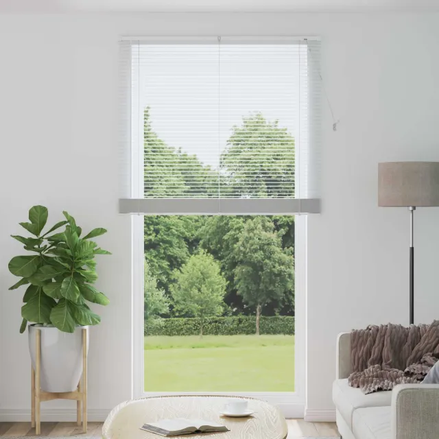 vidaXL Venetiaanse jaloezie Wit 213 x 120 cm 25 mm PVC