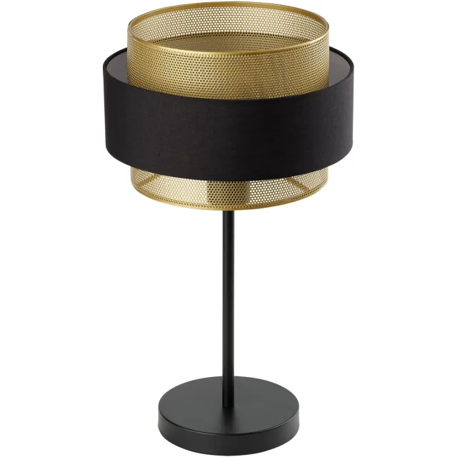 Osram DECOR Hornet tafellamp E27 Zwart Goud 250mm, tafellamp, Metaal, textiel, geschikt als bedlamp Zwart/goud
