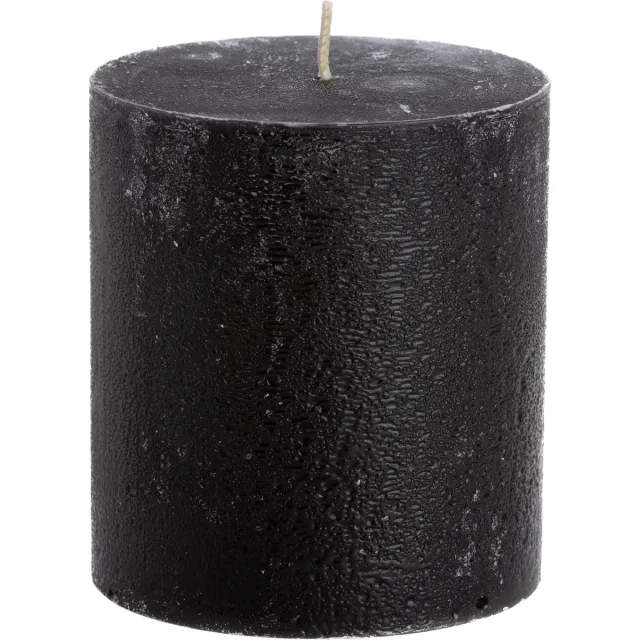 Rustik Lys Rustieke stompkaars 'Classic' (Ø10x11cm, Zwart)