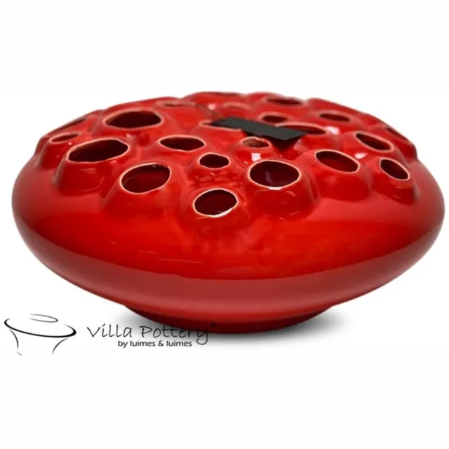 Villa Pottery Rode vaas Coral 34 x 34 x 15 rood