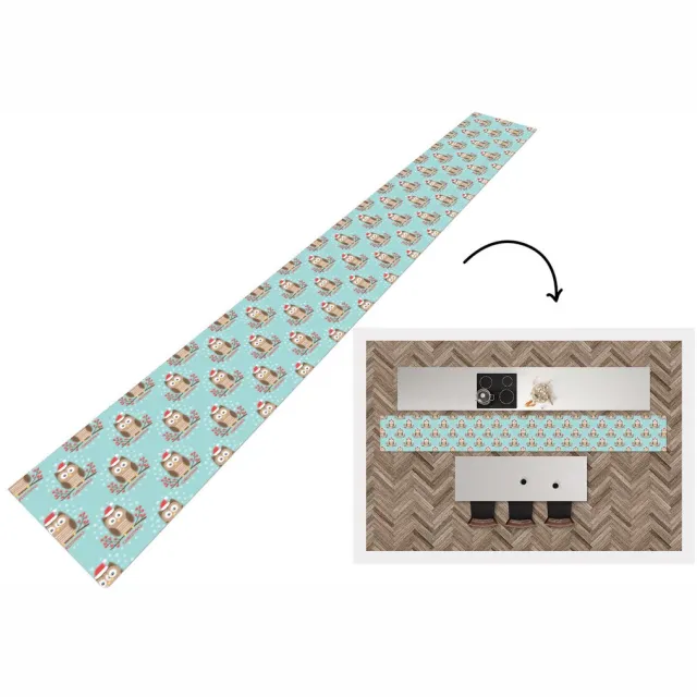 KitchenYeah Keukenloper - Keukenmat - Patronen - Uil - Kerst - Keuken vloerkleed Multicolor