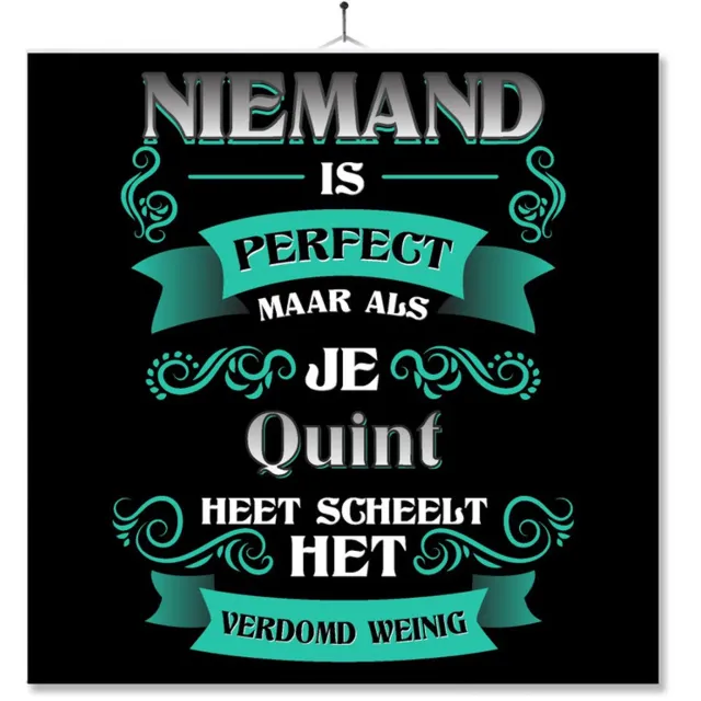 MC Living Tegel Met Opdruk | Kado | Cadeau | Niemand Is Perfect Maar Als Je Quint Heet Scheelt Het Verdomd Weinig Multi-Color