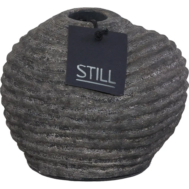 STILL Vaas - Organische Vorm - Ribbels - Earth - Grijs - 17 x 15 cm