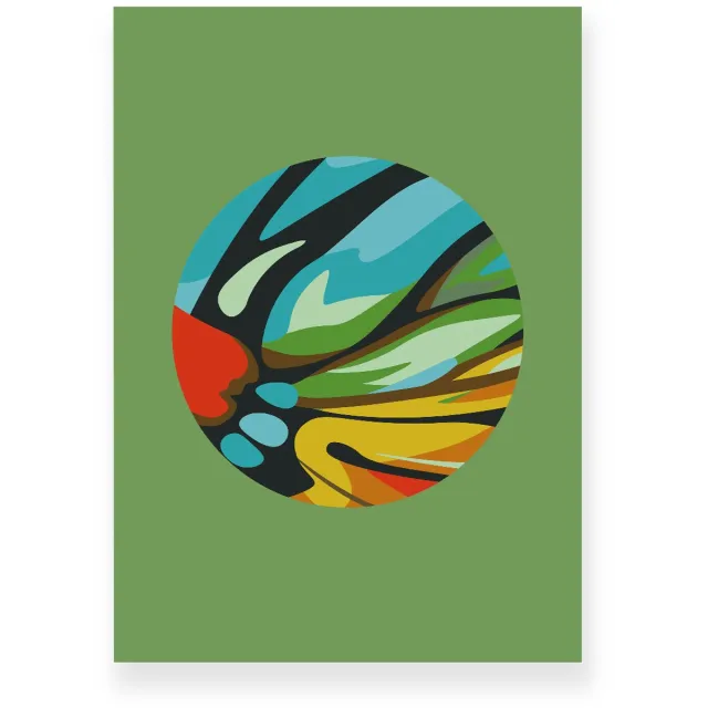 Yisual Poster 20x30 cm - Vlindervleugel door Macrolens - Blauw - Groen - Abstract - Natuur - Muurdecoratie - Wanddecoratie