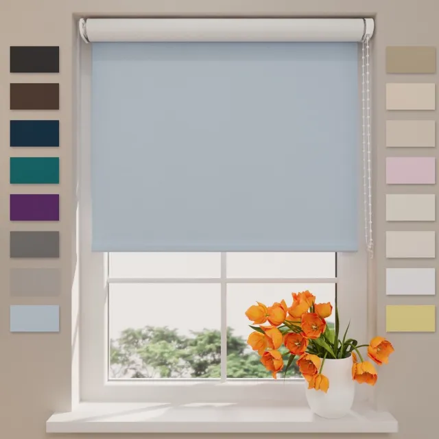 DTCH Rolgordijn Easy Verduisterend - Light Blue - 110 x 190 Licht blauw