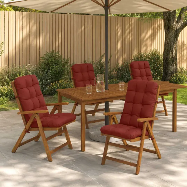 vidaXL 4-delige Hoogrug Kussen VIANEN 4 st 100% Polyester Rood