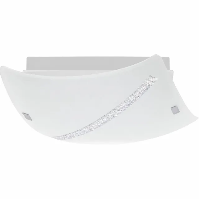 EGLO Osseja - Plafonnière - LED - 340X340mm. - Wit - Met Kristal Decoratie