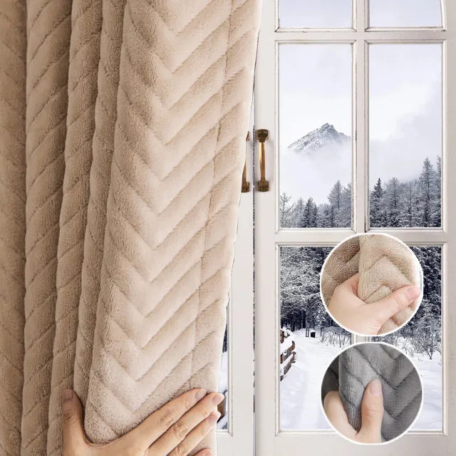 LAPAMAX zwaar verduisterend gordijn met multifunctionele ophangband – thermisch gordijn, privacy gordijn en raamdecoratie - voor slaapkamer, woonkamer en kantoor - Beige - 140 x 265 cm - 1 paneel