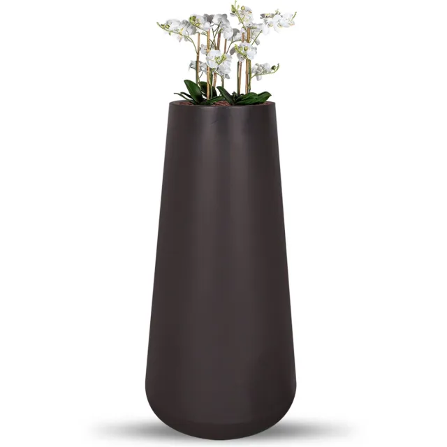 HTT Decorations Kunstplant Phalaenopsis mini wit in Lucas H130 cm zwart