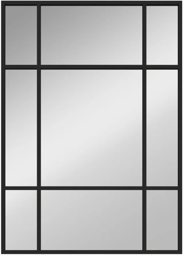 ZYLARO Wandspiegel - Metalen frame - Zwarte strepen - Meerlaags glas - 50 x 2 x 70 cm