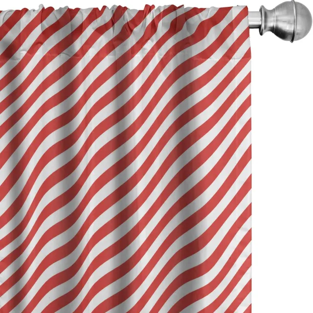 ABAKUHAUS Snoepstokgordijnen – 2x75x245 cm – Microvezel – Rood-Wit