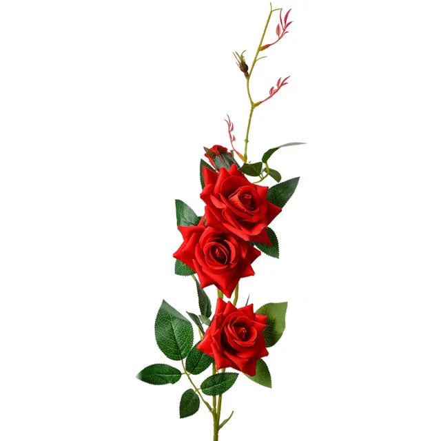 Clayre & Eef Kunstbloem Roos 83 cm Rood Kunststof