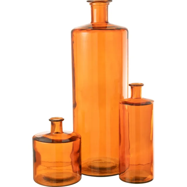 J-Line vaas Wijd - oranje - H74 cm - 100% gerecycled glas Rood