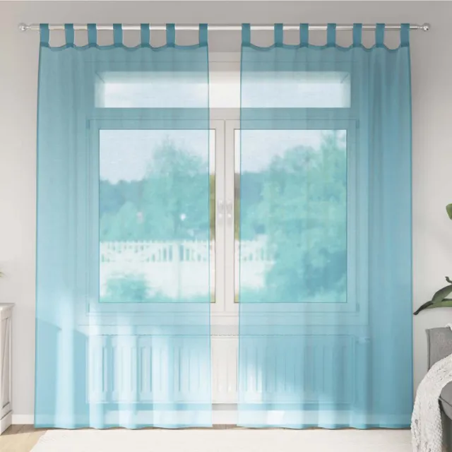 vidaXL Gordijnen met lussen 2 st 140x225 cm turkoois Turquoise