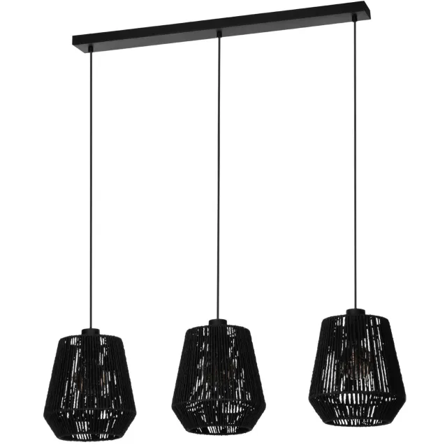 EGLO Persley Hanglamp - E27 - Papier|Staal - Zwart