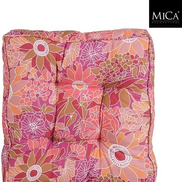 Mica Decorations Fleur Matras kussen - 47 x 47 x 10cm - Roze