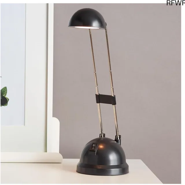 RFWR Schreibtischlampe mit Warmweißem Licht - Verstelbare Tischleuchte mit Schwenkbarem Kopf - Energiebesparende LED Technologie - 44 cm Hoogte Zwart