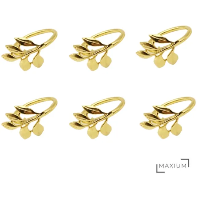 Maxium Set Gouden Servetring - 6 Stuks - Servetring Goud - Olijfblad - Tafeldecoratie - Bruiloft Decoratie - Tafel Accessoire - Goud - luxe - kerst - Opdekken tafel Goud Olijfblad