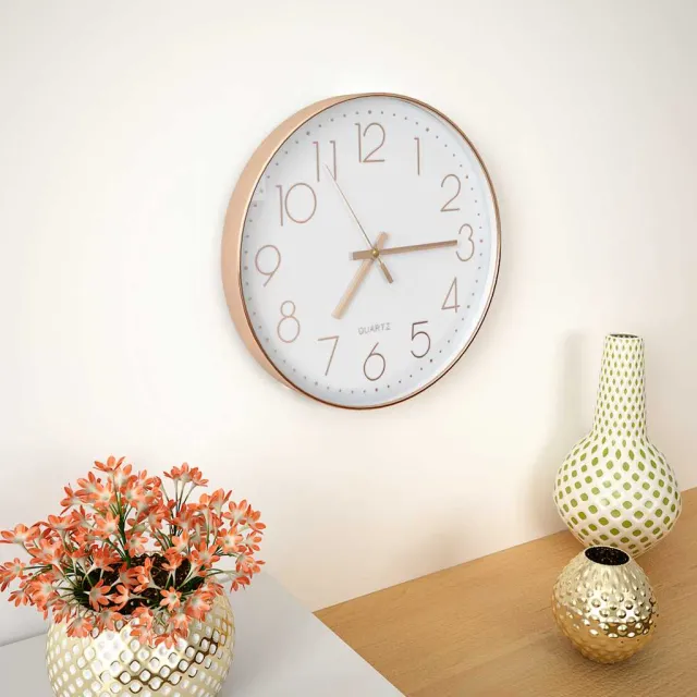 vidaXL Wandklok 30 cm roségoud, foto 2
