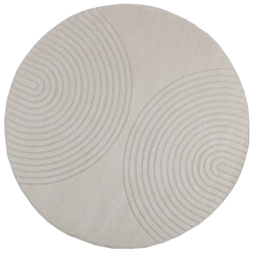 vidaXL Binnen kleed GALATI Crèmekleurig Ø 160 CM Polyester