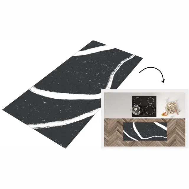 KitchenYeah Keukenloper - Loper keuken - Lijn - Minimalisme - Design - Keukenloper vinyl multicolor