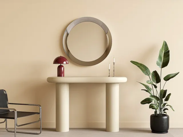 Vente-unique Ronde wandspiegel in roestvrij staal - Ø 90 cm - Verchroomd - ZIRYA Zilverkleurig