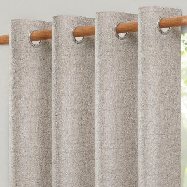 Unyqoos Extra brede semi-transparante gordijnen in linnenlook voor woonkamer en slaapkamer Natuurlijk