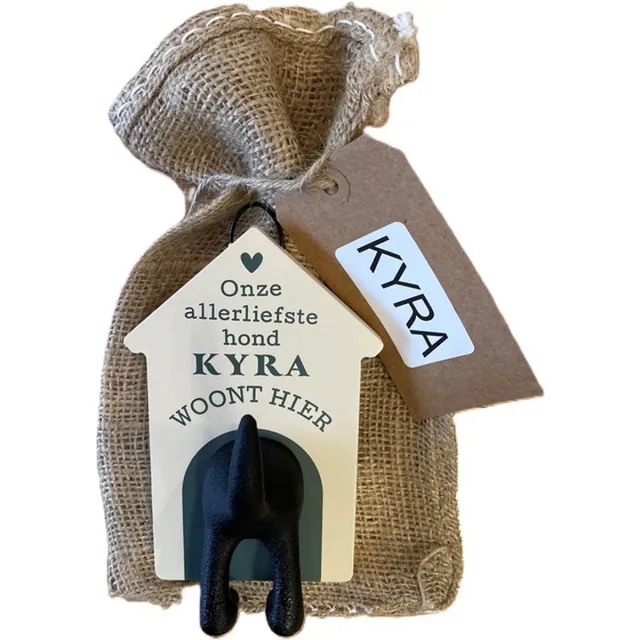 History& Heraldry Ltd Hondenriemhouder-Kyra-in leuk kado verpakking-15cmx10cm-woonaccessoires-hondengarderobe-kapstok voor honden-kado idee voor hondenbezitters-haak voor hondenriem creme
