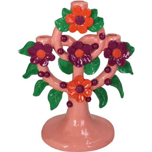 HD Collection Kaarsenhouder Bloemen Polyresin 27,4x16,2x32,3cm Multi bloem 27 cm