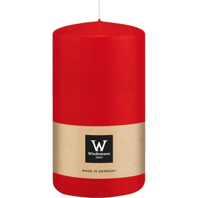Wiedemann Cilinderkaars/stompkaars - rood - 12 x 6 cm - 33 branduren - zuilkaarsen