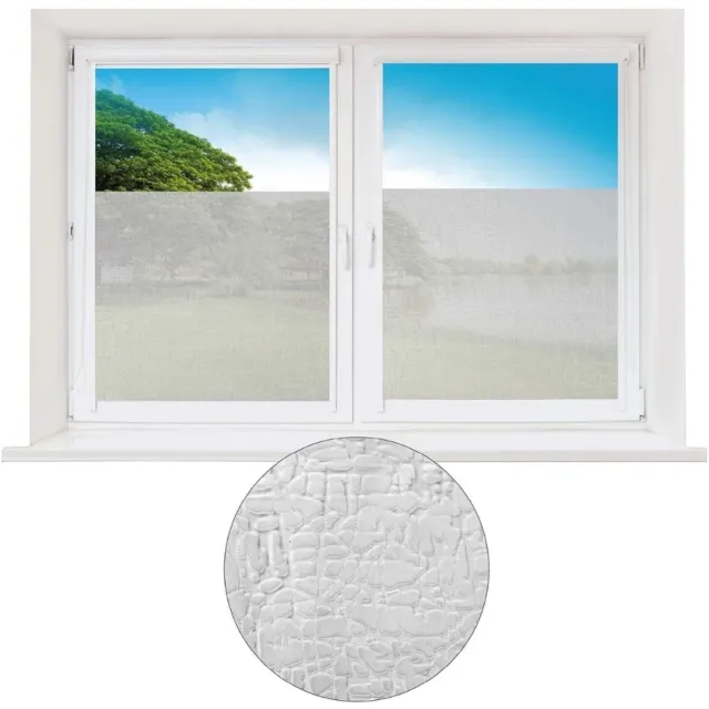 Meisterhome Raamfolie Statisch Hechtend - Gehamerd Glas Effect - 45 x 150 cm - Privacy en Rust