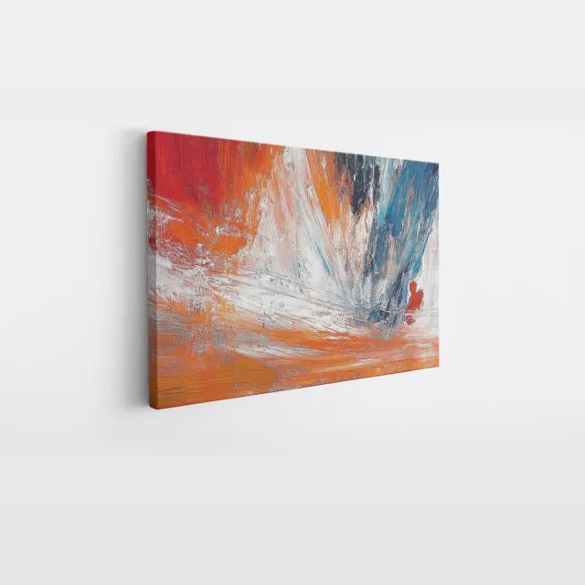 Saammp Canvas Schilderij - dynamische Strepen - Abstract - 50x40 - Foto op canvas - Wanddecoratie - Muurdecoratie Woonkamer - Slaapkamer decoratie - Canvas Print Multicolor