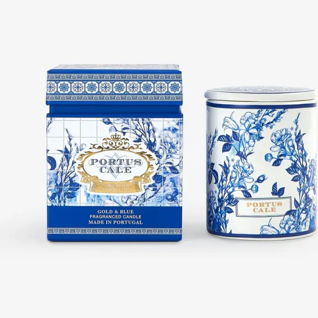 Castelbel Geurkaars - Castelbel - Portus Cale Gold&Blue - Portugees - luxe cadeauverpakking blauw & wit