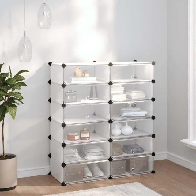 vidaXL Schoenenrek 94,5x36,5x106 cm polypropeen transparant Transparent