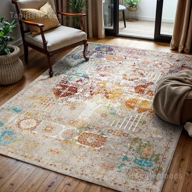 Muratap Picasso Feraghan Vintage Vloerkleed Multi / Beige Laagpolig- 240x340 CM Multikleur