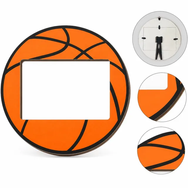 SWGOTA Basketbalfotolijst van grenenhout, diameter 20,5 cm, voor een foto van 6 x 4 inch, staand of hangend, verpakt in een vouwdoos Oranje