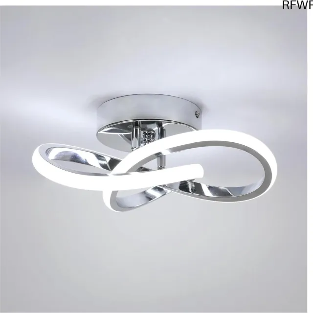 RFWR Moderne LED Plafondlamp 22W 2475lm Koud Wit Licht - Geschikt voor Hal, Keuken, Slaapkamer en Eetkamer Zilver, koud wit