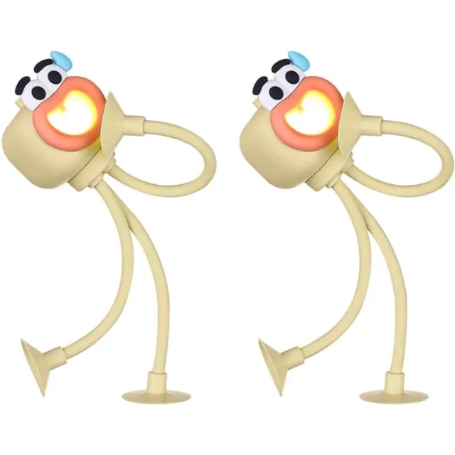 carmdering Vormbaar Nachtlampje met Zuignap – Warm LED Nachtlicht – Set van 2-geel