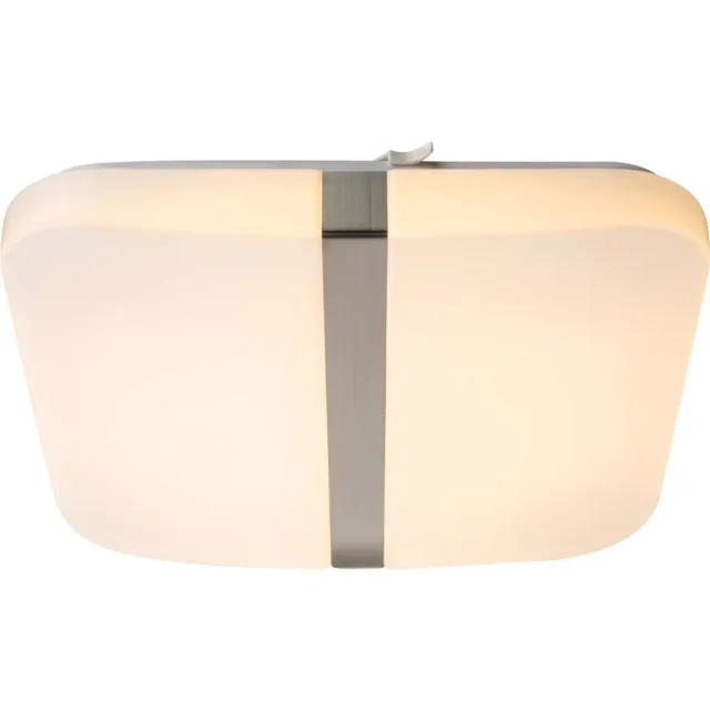 Globo Lighting LED plafondlamp chroom woonkamer plafondlampen eetkamer, vierkant, 28 watt 1000 lumen 3000 Kelvin, LxBxH 33,5x33,5x6,7 cm Wit