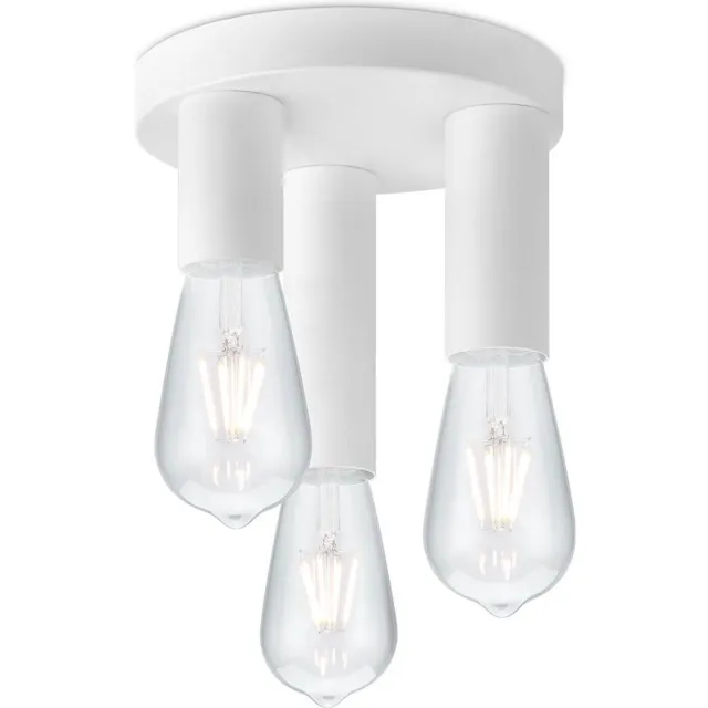 Home Sweet Home Moderne LED Plafondlamp Marna - Wit - 19/19/16.5cm - Rond - voor E27 fitting - 3 lichts Plafondlamp gemaakt van metaal