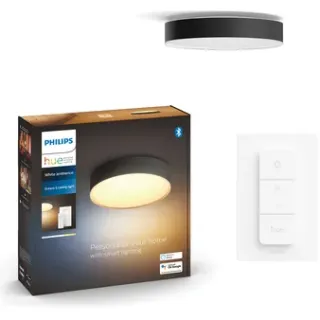 Philips Hue Plafondlamp Enrave Zwart ⌀26cm 10w Met Hue Dimmer Switch