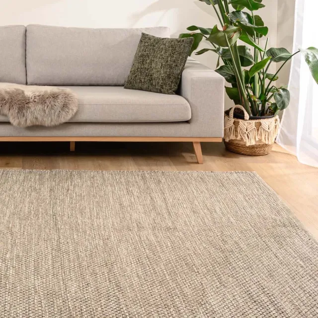 Nordic Weavers Wollen vloerkleed - Odda grijs/taupe 200x300