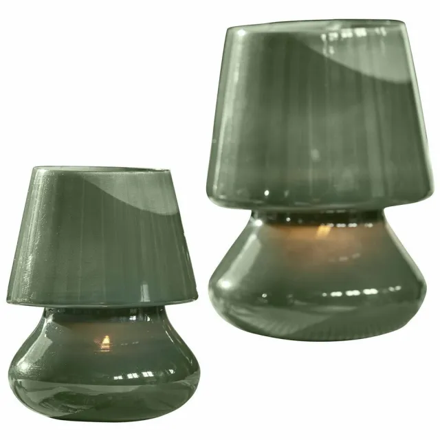 Loberon Windlichtje set van 2 Sorrivella groen