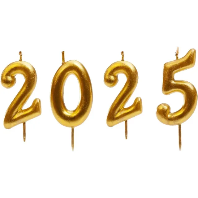 deKora Kaarsen 2025 - Happy New Year / gelukkig nieuwjaar Goud
