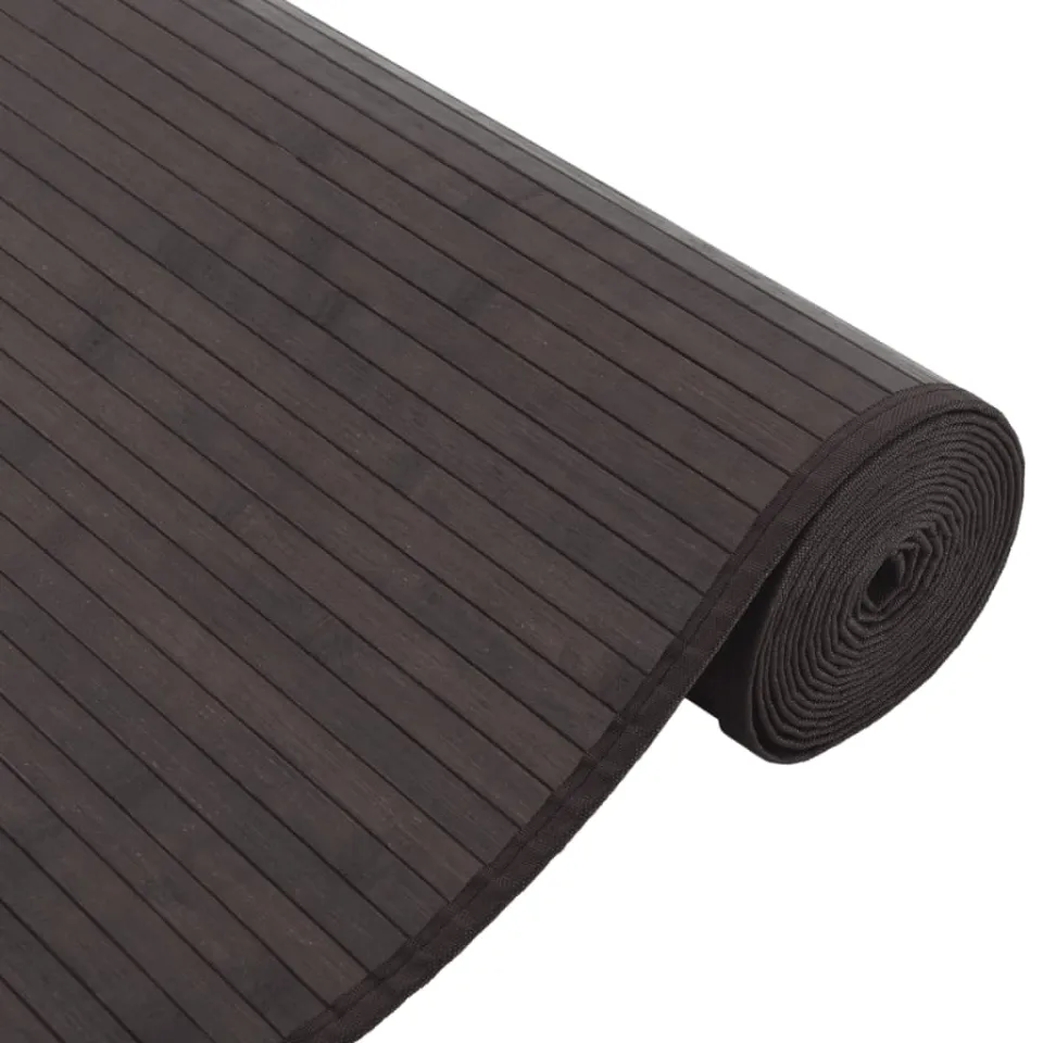vidaXL Vloerkleed rechthoekig 80x300 cm bamboe donkerbruin bruin