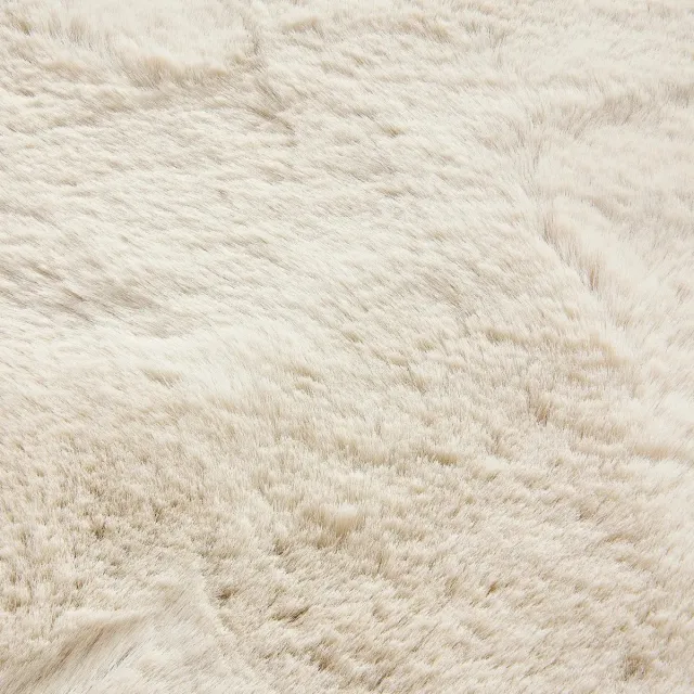 MrCarpet Rond Hoogpolig vloerkleed Extra Zacht Fluffy - Creme 200cm Mrcarpet crème