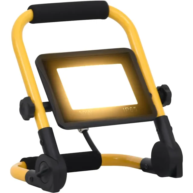 vidaXL Spotlight met handvat LED 30 W warmwit Zwart